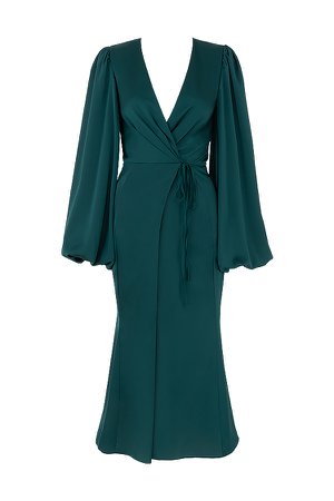 Clothing : Max Dresses : 'Shiloh' Emerald Green Wrap Dress