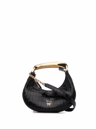 Shop TOM FORD crocodile-effect logo-plaque tote bag with Express Delivery - FARFETCH