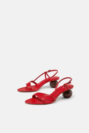 ROUND HEELED LEATHER SANDALS - View all-SHOES-WOMAN-SALE | ZARA United States