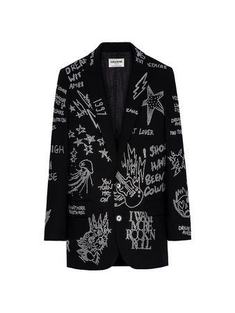ZADIG & VOLTAIRE Viva Crystal-Embellished Blazer | Saks Fifth Avenue
