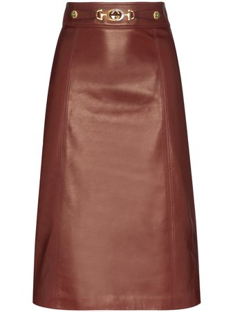 Gucci Horsebit Detail Midi Skirt