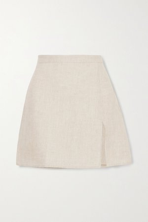 Beige Baker linen mini skirt | Reformation | NET-A-PORTER