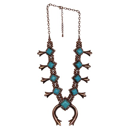 Bluebell Squash Blossom Necklace-Turquoise Copper | Muse Boutique Outlet – Muse Outlet
