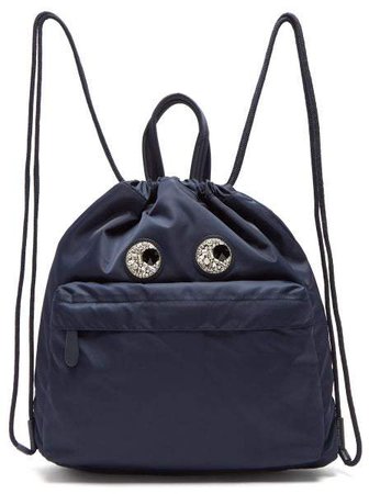 Eyes Shell Backpack - Womens - Navy