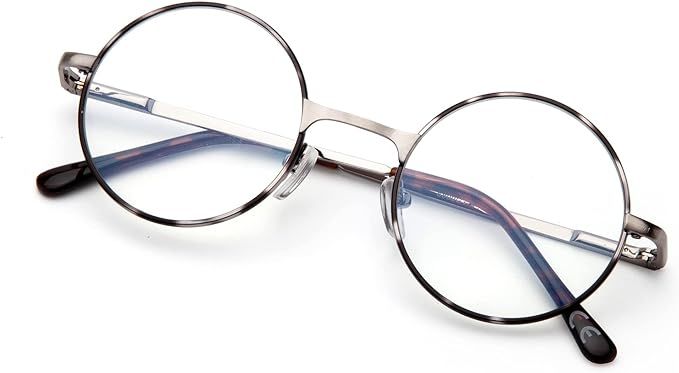 Amazon.com: LianSan Retro Round Reading Glasses - for Women Men with Spring Hinge Metal Frame Blue Light Blocking Readers Vintage Style (Gold Tortoise, 2.5, diopters) : Health & Household