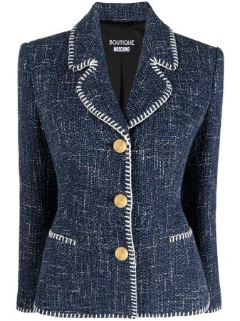 Boutique Moschino contrast-stitch blazer