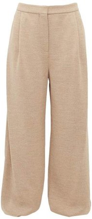 Kaura Wool Mouline Jersey Trousers - Womens - Beige