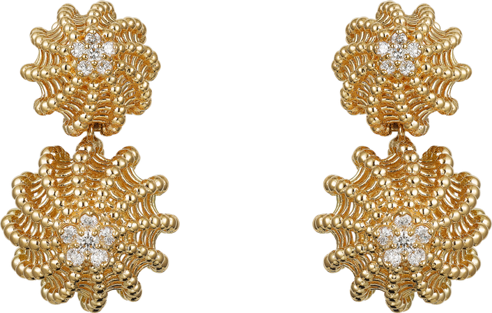 CRN8515093 - Cactus de Cartier earrings - Yellow gold, diamonds - Cartier