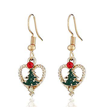Kshcf Christmas Tree Heart Earrings Women Rhinestone Inlaid Christmas Tree Heart Dangle Hook Earrings Jewelry Gift: Amazon.ca: Home & Kitchen