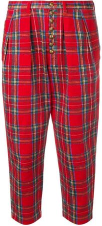 Pre-Owned tartan cropped trousers