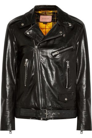 Gucci | Painted leather biker jacket | NET-A-PORTER.COM