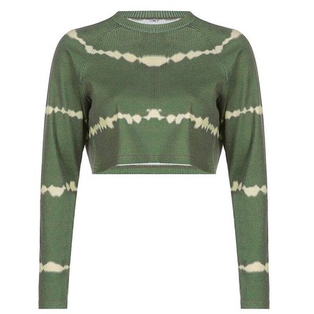 Green Tie Dye Crop Sweatshirt | Own Saviour