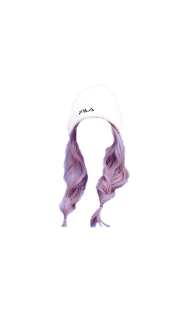 White Fila Beanie and Dusty Lavender Braids Hair (Dei5 Edit)