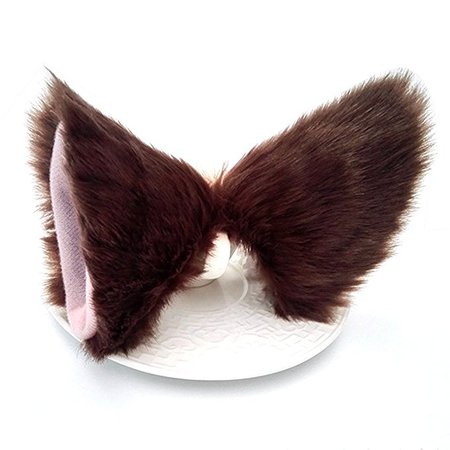 Amazon.com: Sheicon Cat Fox Fur Ears Hair Clip Headwear Anime Cosplay Halloween Costume Color Brown Size One Size: Clothing
