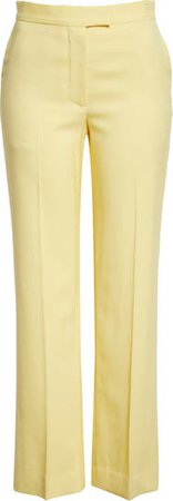 St. John Collection Stretch Wool  Light Yellow Grain de Poudre Pants | Nordstrom