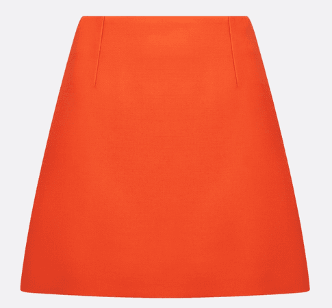 dior orange skirt