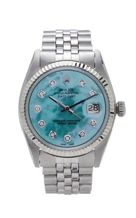 Vintage Watches Rolex Datejust 36mm Aqua Green Pearlized Diamond Dial
