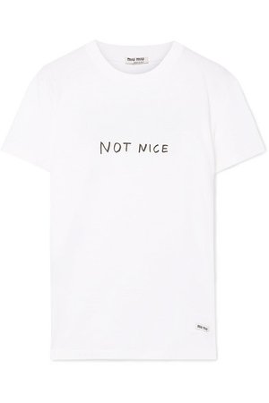 Miu Miu | Printed cotton-jersey T-shirt | NET-A-PORTER.COM