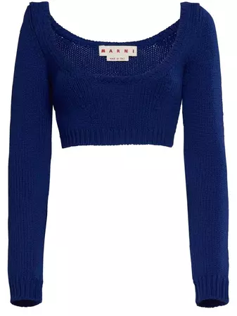 Marni intarsia knit cropped jumper