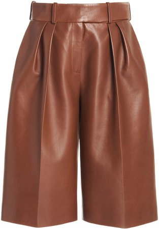 Alexandre Vauthier High-Rise Leather Knee-Length Shorts