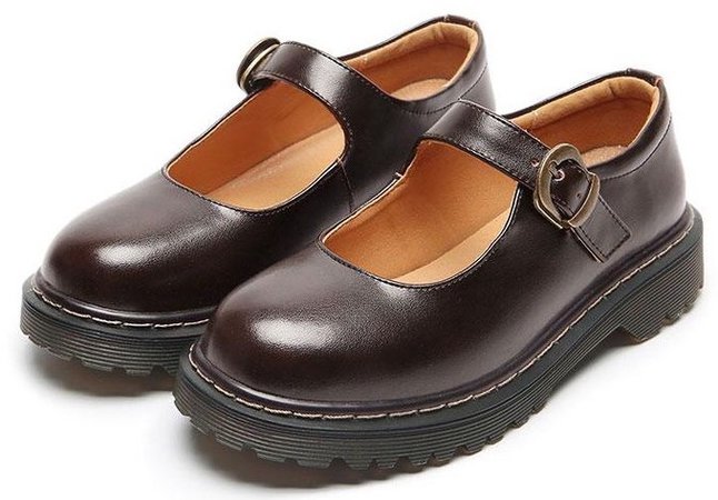brown Mary Janes