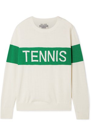Tory Sport | Intarsia cashmere-blend sweater | NET-A-PORTER.COM