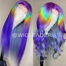 full lace rainbow lace front wig - Google Search