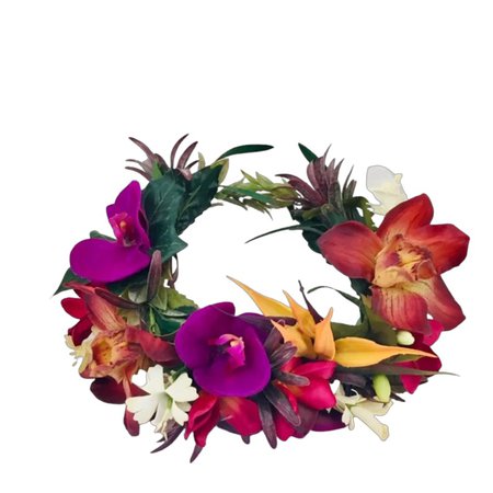 Quality Tropical Silk Floral Crown, Hawaiian Flower Haku Head Lei, Island Hair, Full/Half Crown, Hawaiian Orchid, Plumeria, Bird of Paradise