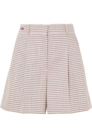 Fendi | Pleated checked wool-blend shorts | NET-A-PORTER.COM