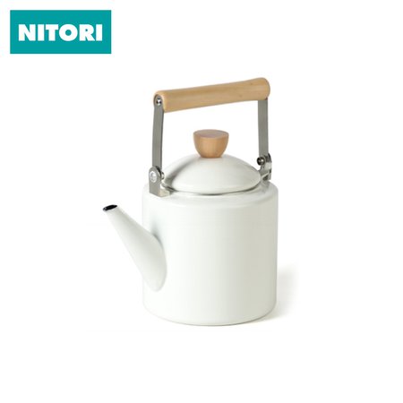 Japanese Nitori Nidali enamel enamel wooden handle kettle 2.4L kettle Kettle Hot pot teapot