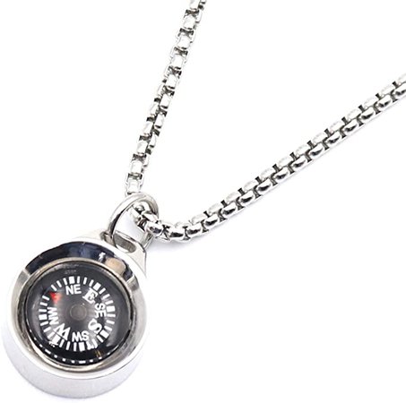 DETUCK Silver Compass Necklace, Navigation Compass Necklace for Women Men Best Friends, Necklace Compass Stylish Jewelry Gift Wrap : Sports & Outdoors