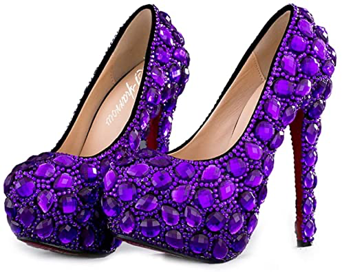 Amethyst purple gemstone heels