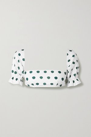 Off-white Convertible polka-dot bikini top | Peony | NET-A-PORTER