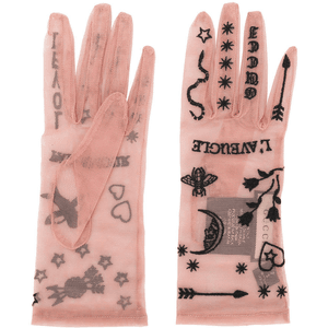 gucci Tulle gloves with symbols embroidery for $290.00 available on URSTYLE.com