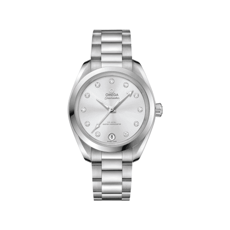 Ladies Omega Seamaster150m Steel Grey Diamond Dial Bracelet Watch