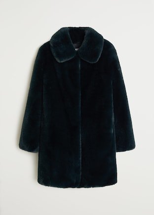 Faux fur coat - Women | Mango USA green