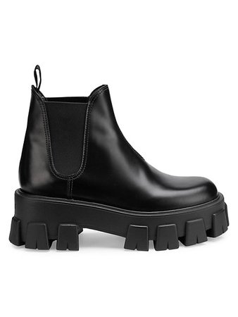 Prada Lug-Sole Leather Chelsea Boots | SaksFifthAvenue