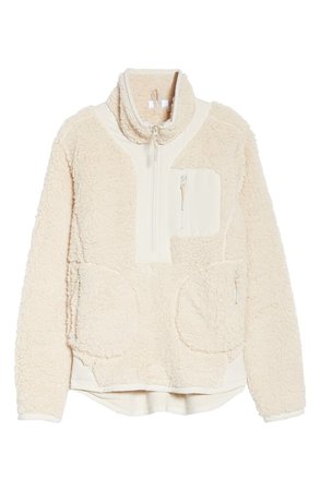 Zella Mix It Up Faux Shearling Half-Zip Pullover | Nordstrom