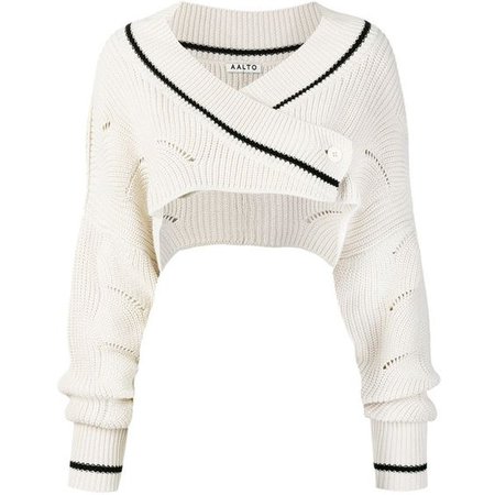 Aalto cropped wrap-effect sweater