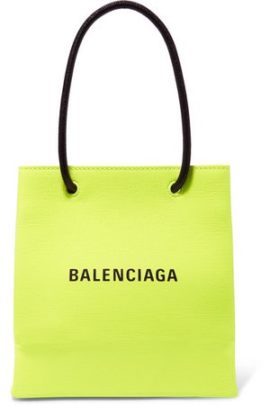 Balenciaga | XXS printed neon textured-leather tote | NET-A-PORTER.COM