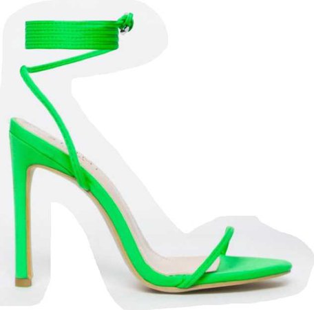 Neon Green Strappy Lace Up Heel
