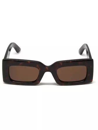Alexander McQueen Eyewear logo-engraved rectangle-frame Sunglasses - Farfetch