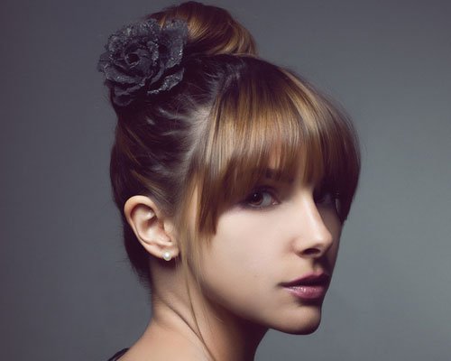 buns with bangs hairstyles - Google Search