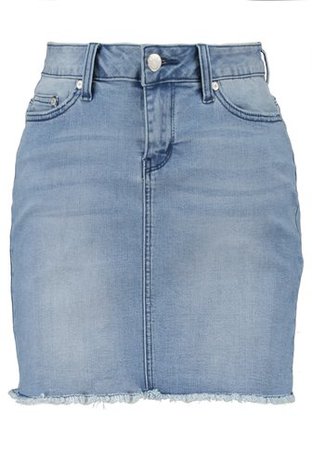 ONLY ONLPEARL RAW SKIRT BOX - Pencil skirt - light blue denim - Zalando.co.uk