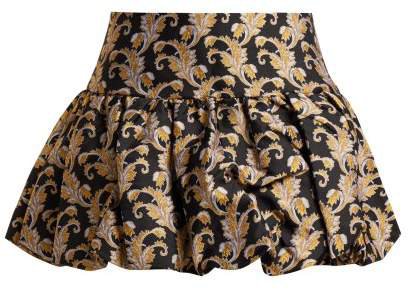 Marques'almeida - Foliage Jacquard Mini Skirt - Womens - Black Gold