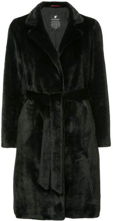 Loveless faux fur belted coat