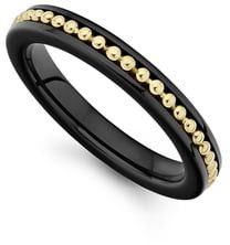 Gold & Black Caviar Band Ring