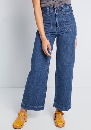 Rolla's Peppiest Pockets Wide-Leg Jeans Dark Blue | ModCloth