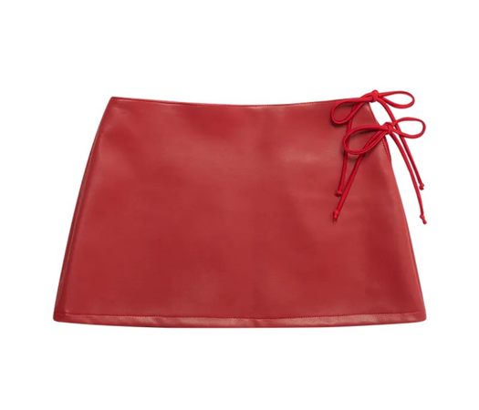 red mini skirt