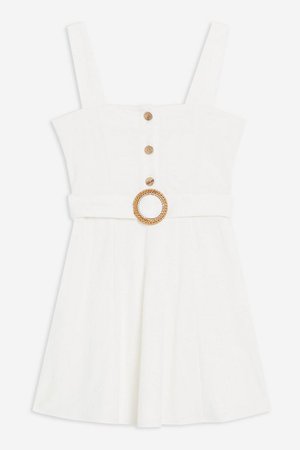 Button Belt Mini Dress | Topshop White